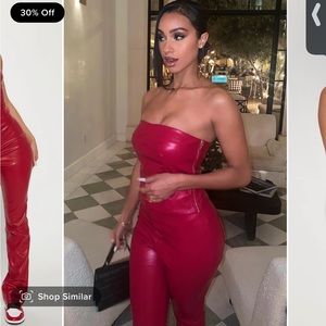 Faux leather pant set